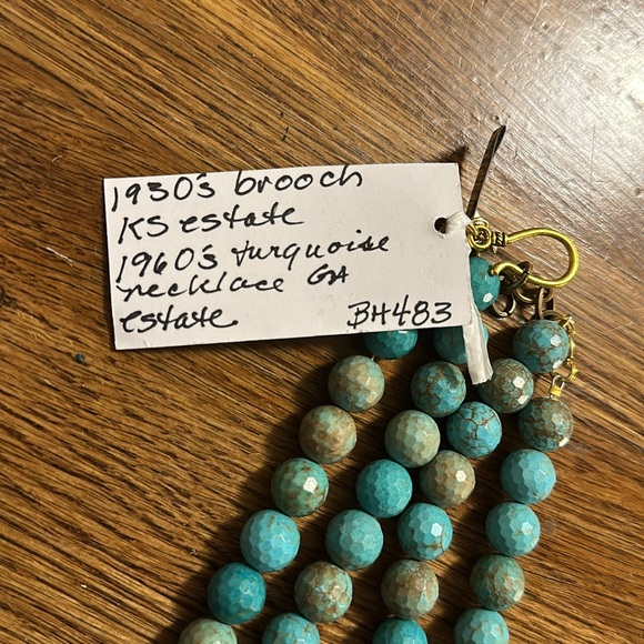 MADE IN THE DEEP SOUTH - 1930s Brooch & 1960s Turquoise Necklace - Picture 5 of 7